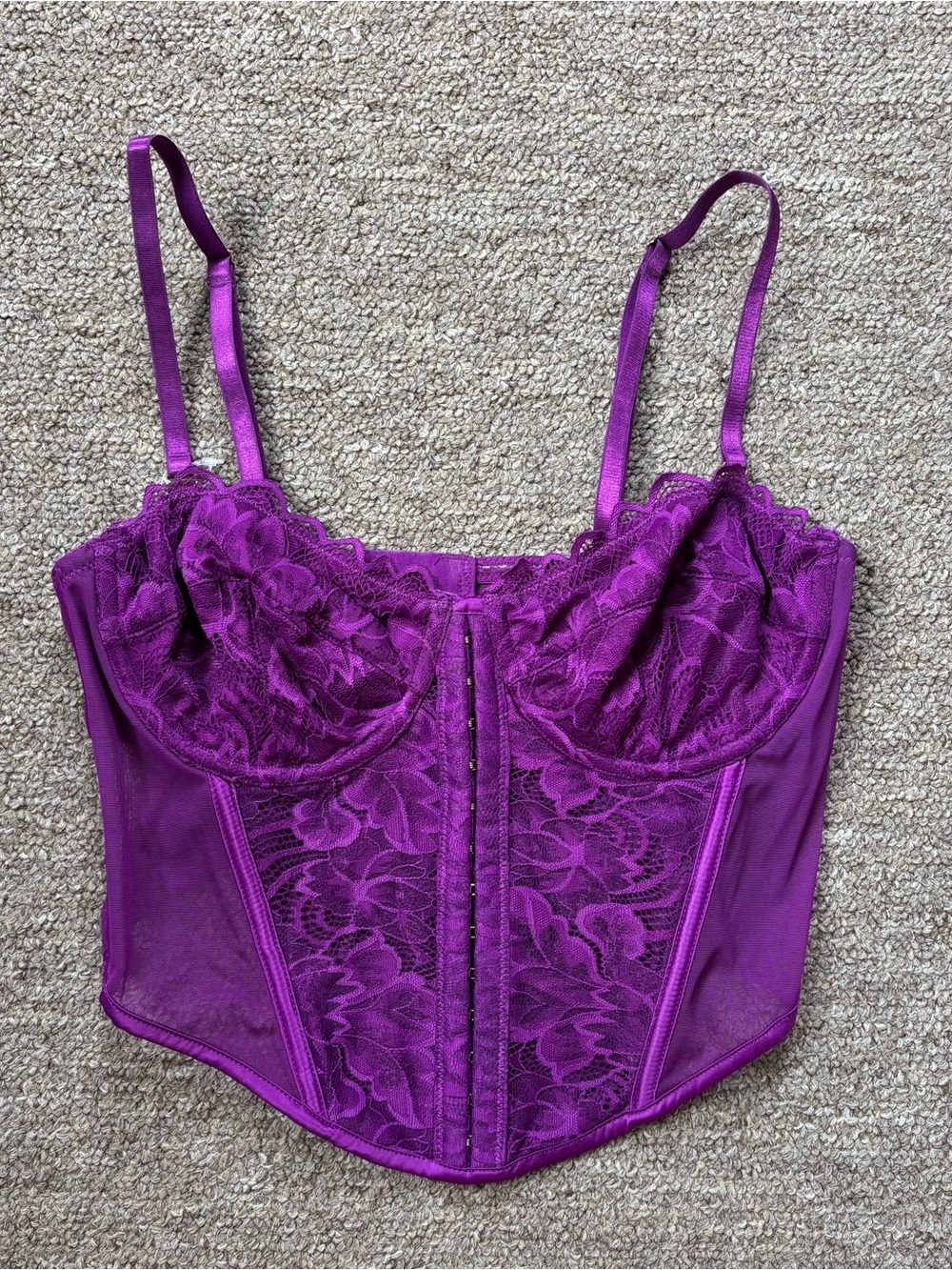 NWOT Purple Lace Corset Top Size XS